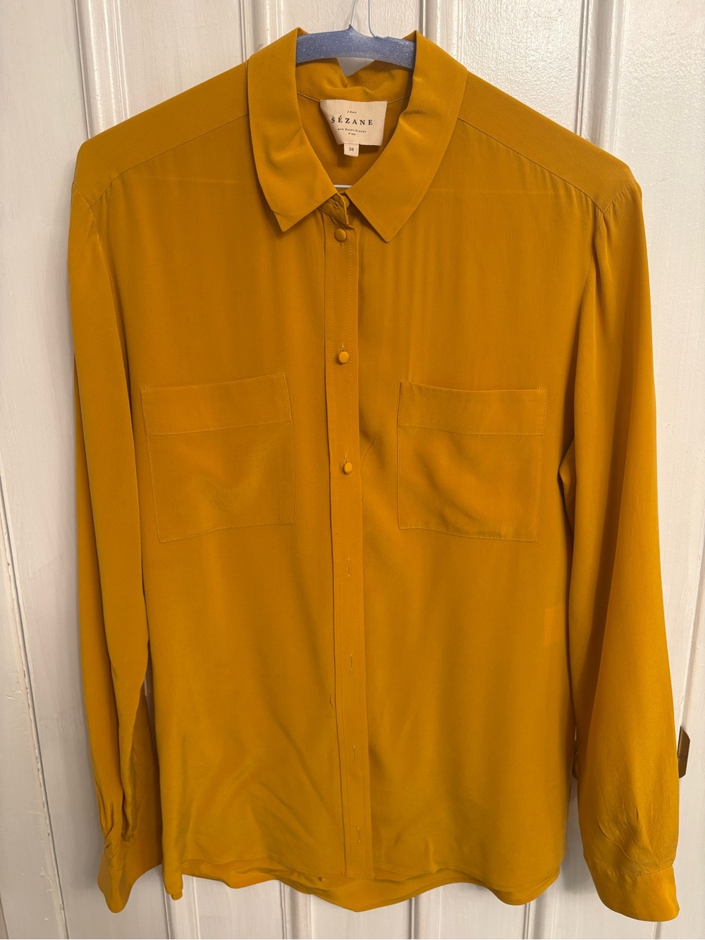 Sézane silk button-down shirt